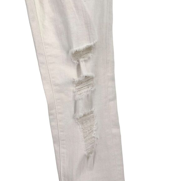 Frame Le High Skinny Blanc Jefferson Distressed Denim Jeans Womens Size 25 - Picture 3 of 7
